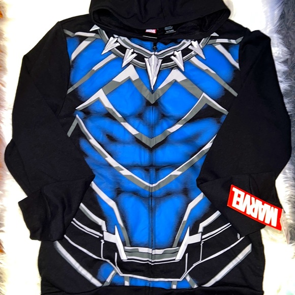 Marvel Shirts & Tops Marvel Nwt Cosplay Black Panther Zipped Hoodie